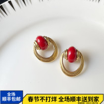 American Western Antique Jewelry Exotic VintageGivenchy European and American Ins Medieval French All-Match Earrings