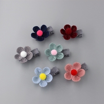 Korean childrens hair jewelry three-dimensional five-petal flower Sunflower does not hurt hair full cloth hairclip baby rubber band Hairband