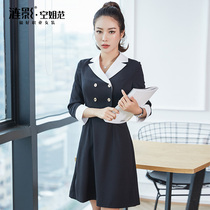 Special price 99 Fall commuter ol professional dress Dress Dress Dress Womans double-row buttoned with a thin workout summer