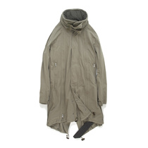 PRMTVSM MULTI ZIP HOODEDPARKA MULTI ZIP industrial wash hooded coat coat trench coat