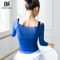 dancehalo dance gauze female ballet training suit adult gymnastics suit mesh gauze top body training suit
