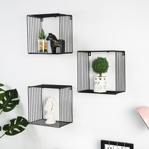 Modern simple Nordic style wall creative combination wall decoration living room bedroom bookshelf regular edge geometric shelf