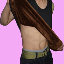 Mens warm vest Mens velvet thickened winter glossy Waistcoat Youth Elastic Slim V-neck sleeveless cotton vest