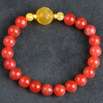22 40 gr High quality-Sichuan stock] persimmon red south red agate colour and honey wax handstring bracelet