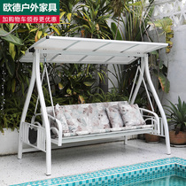Outdoor swing garden yard terrace rocking chair courtyard hanging chair balcony Villa outdoor folding reclining hanging cradle