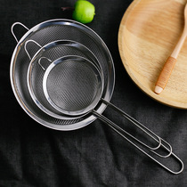 Baking tools Stainless steel handle Flour sieve Powdered sugar sieve Filter Oil fishing sieve Large medium and small 3 specifications