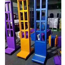 Mobile Billboard Advertising Machine Vertical Led display light box with wheel case floor single sided walking word screen