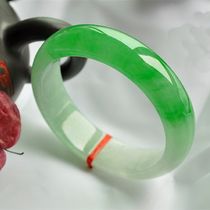 Longyu culture Myanmar jade bracelet ice glutinous seed green jade flower jade bracelet Children style with certificate