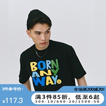 SAMESAME22SS Born Im only t-shirt loose trend new round collar half short sleeve pure cotton lover men and women