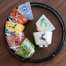 Teacup ceramic kung fu master cup single cup ceramic tea cup tea cup single Japanese-style home office gift box