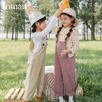 Yinman childrens clothing girls belt pants 2020 spring new cotton trousers big childrens pants student casual pants