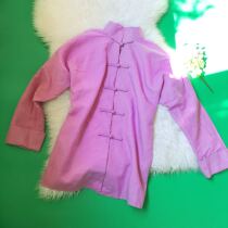 Ethnic style ladies linen spring and autumn TANG suit long sleeve jacket jacket plain elegant purple shoulder-less design TANG-05