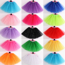 European and American children Pompongdresses tutu girl net yarn stars two-and-a-half body dress rehearsal for ballet dance princess dress