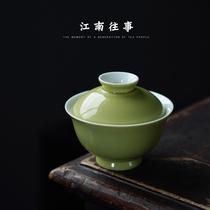 Cover Bowl Tea Cup single Gongfu Tea Tea Bowl with ceramic tea bowl with cover Jingdezhen Three only to cover the size of the cup