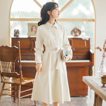 Spring and autumn French dress womens early spring dress 2021 New with coat shirt waist skirt long dress