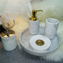 ins Bathroom toiletries set Marble model room Bathroom tray decoration assembly decoration Hand sanitizer bottle gold