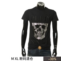 Philipp Plein PP Tide Card Bronzed skull Head male short sleeve T-shirt F20C MTK4595 PJY002N