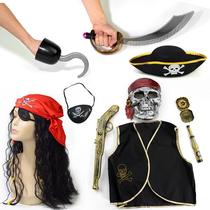 Childrens Pirates of the Caribbean cos toy boy Halloween equipment prop Knife set Captain dress up Cap flag