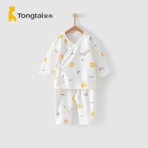 Tongtai baby cotton underwear set 0-3 month male and female baby home kimono lace top crotch pants set