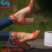 Europe fashion thick high heels 40-46 bückle sandals party