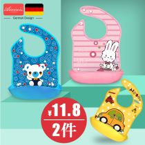 Waterproof baby eating bib Baby bib pocket clothing Children children saliva towel Children imitation silicone rice pocket