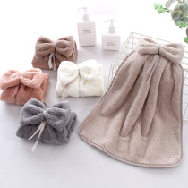 Vegan Coral Suede Hanging Adult Children Kitchen Toilet Soft Absorbent Cute Towel Wipe Hand Towel Wholesale