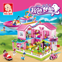 Little Luban Villa Boat Princess Castle Lego girl Building Blocks Childrens assembly toys 6-7-10-12 years old