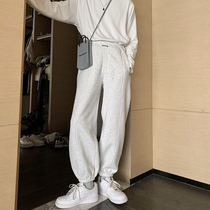 Hualun sweatpants winter pants wear autumn and winter plus plush thick cotton sweatpants leg slacks mens tide