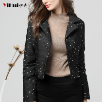 2021 Autumn Winter Dress New Down Jacket Woman short Jacket Round Point Blouse with light and thin winter to warm and warm