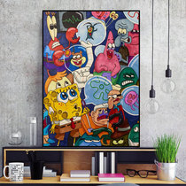 SpongeBob SquarePants cross stitch small pieces 2021 new thread embroidery bedroom cartoon cartoon picture childrens room handmade embroidery
