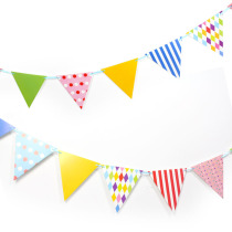  Childrens birthday party party decoration banner hanging banner Happy birthday background layout banner banner pull strip hanging strip