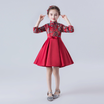 Chinese style girls cheongsam costume Childrens New Years dress little girl baby New years clothing winter