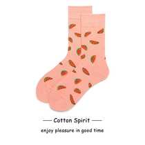 Cotton spirit pink watermelon spring summer autumn and winter series couples men's and women's socks fashion breathable socks