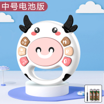 Baby Grasping Toy Rattle Can Bite Grinding Teeth 0-2-3 Months Newcomer Baby Pig Music Hand Drum 4