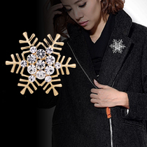 Snowflake brooch women Korean luxury temperament simple pin button creative Joker sweater coat accessories