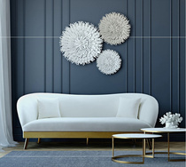 Light luxury style neoclassical post-modern metal designer hotel lobby sofa European American arc three people