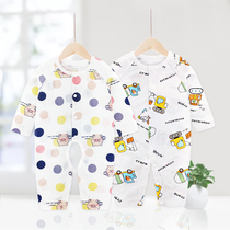 Baby sleepwear thin long sleeves one-piece clothes in spring and summer bamboo fiber without bone air-conditioning clothes for men and women 3-5-month halakha