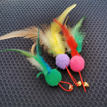 Teasing Cat Rod Replacement Head Steel Wire Teasing Cat Rod Replacement Head Hair Wool Ball Feather Replacement Head Independent Packaging