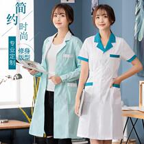 White coat Long-sleeved doctors suit Female male experimental suit Student nurse short-sleeved summer thin pharmacy beauty overalls