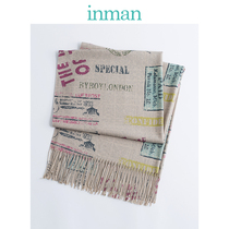 Yinman scarf female art wild winter shawl female spring and autumn silk scarf female retro tassel dual-use scarf New