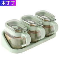 Seasoning box set household seasoning tank set salt jar seasoning bottle seasoning storage box kitchen glass combination