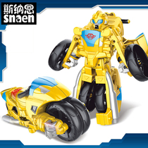 (Simple level hand-made 13cm Bumblebee) Step deformation toy 5 car robot model boy King Kong