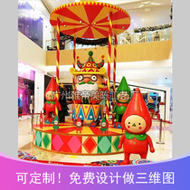 2022 new Christmas scene Meichen shopping mall atrium DP point cartoon foam sculpture FRP doll custom