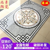 Gray imitation water knife microcrystalline stone parquet floor tiles Entrance carpet flower throwing crystal brick living room corridor tiles