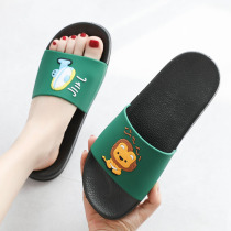 Girls heart slippers womens summer wear non-slip cartoon animals Korean bedroom dormitory bath adult slippers thick bottom