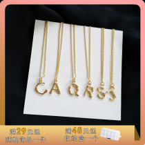 Retro Matt Metal Texture Necklace Female Brief Letters Pendant Neck Chain Meritless Temperamental Chains Students H725
