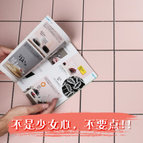 Pink mosaic girl heart net red tile milk tea shop wall tile Princess bedroom floor tile ins pink brick