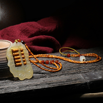 Natural horn wishful Abacus pendant necklace lucky transfer National style