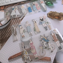 Taiwan pion and paper tape white ink PET sweet girl border flower frame girl