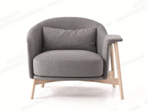 Nordic light luxury solid wood single chair fashion designer model room leisure chair hotel sales office coffee lounge chair
